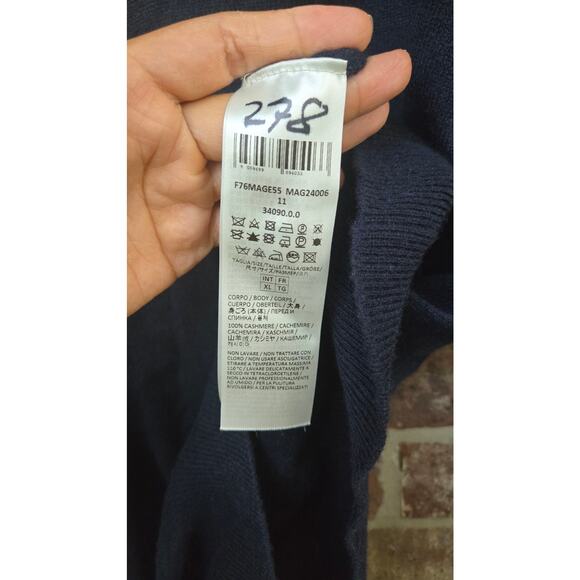 Eleventy Cashmere Navy Blue Quarter Zip Sweater Size XL - Picture 8 of 9